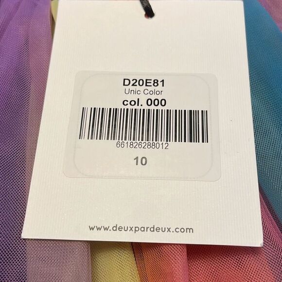 NWT Colorful Tulle Skirt with Pom Poms by Deux Par Deux - Size 10 - Picture 8 of 8